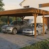 AI generated – Carport Friesland 546 x 555 cm, mit Stahl-Dachplatten, nussbaum