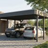 AI generated – Carport Friesland 546 x 555 cm, mit Stahl-Dachplatten, schiefergrau