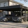 AI generated – Carport Friesland Set D, 546 x 708 cm, mit Abstellraum, anthrazit