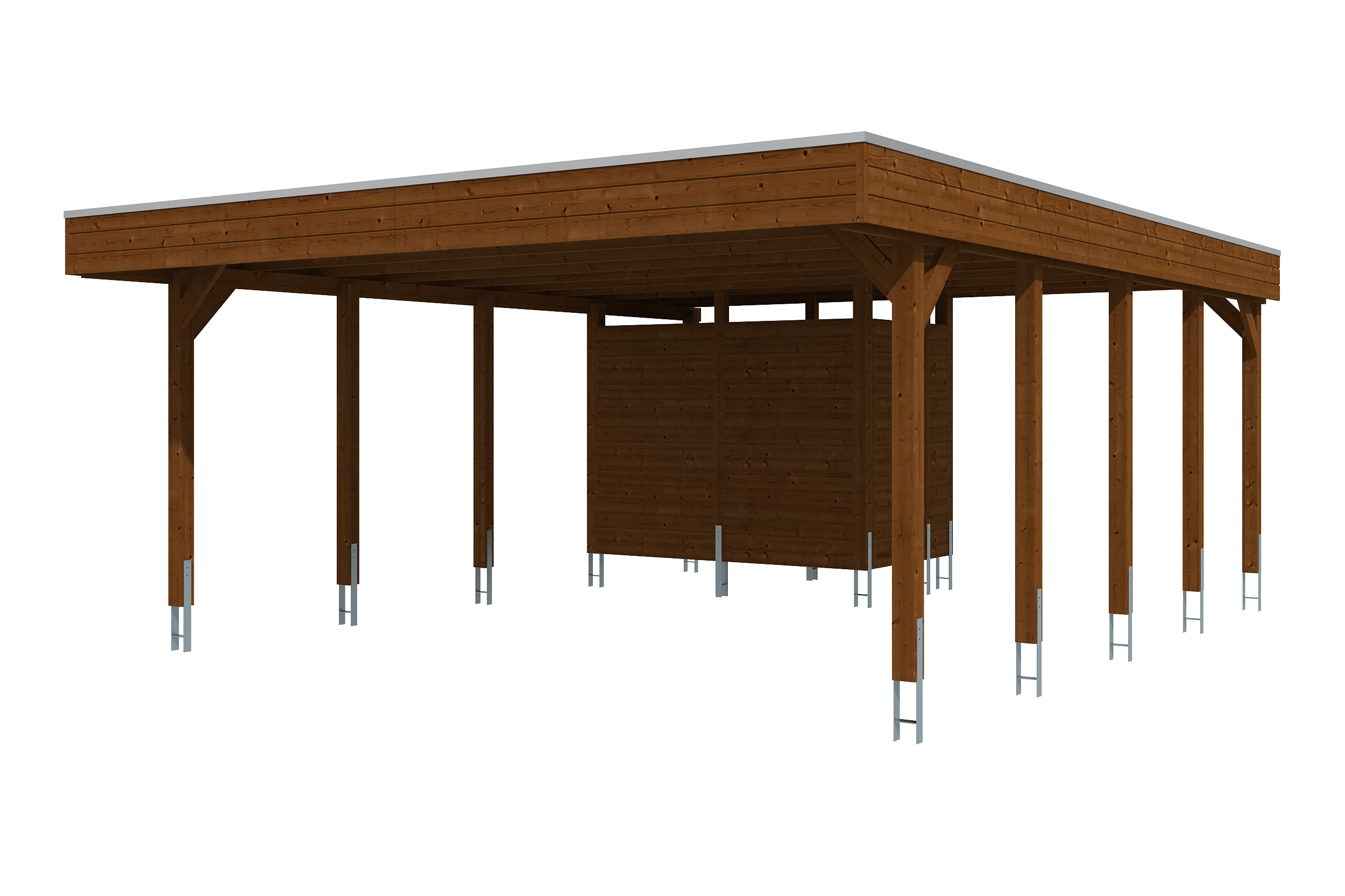 Carport Friesland 546 x 708 cm, mit EPDM-Dach, nussbaum AI generated – Carport Friesland 546 x 708 cm, mit EPDM-Dach, nussbaum