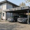 AI generated – Carport Friesland Set D, 546 x 708 cm, mit Abstellraum, schiefergrau