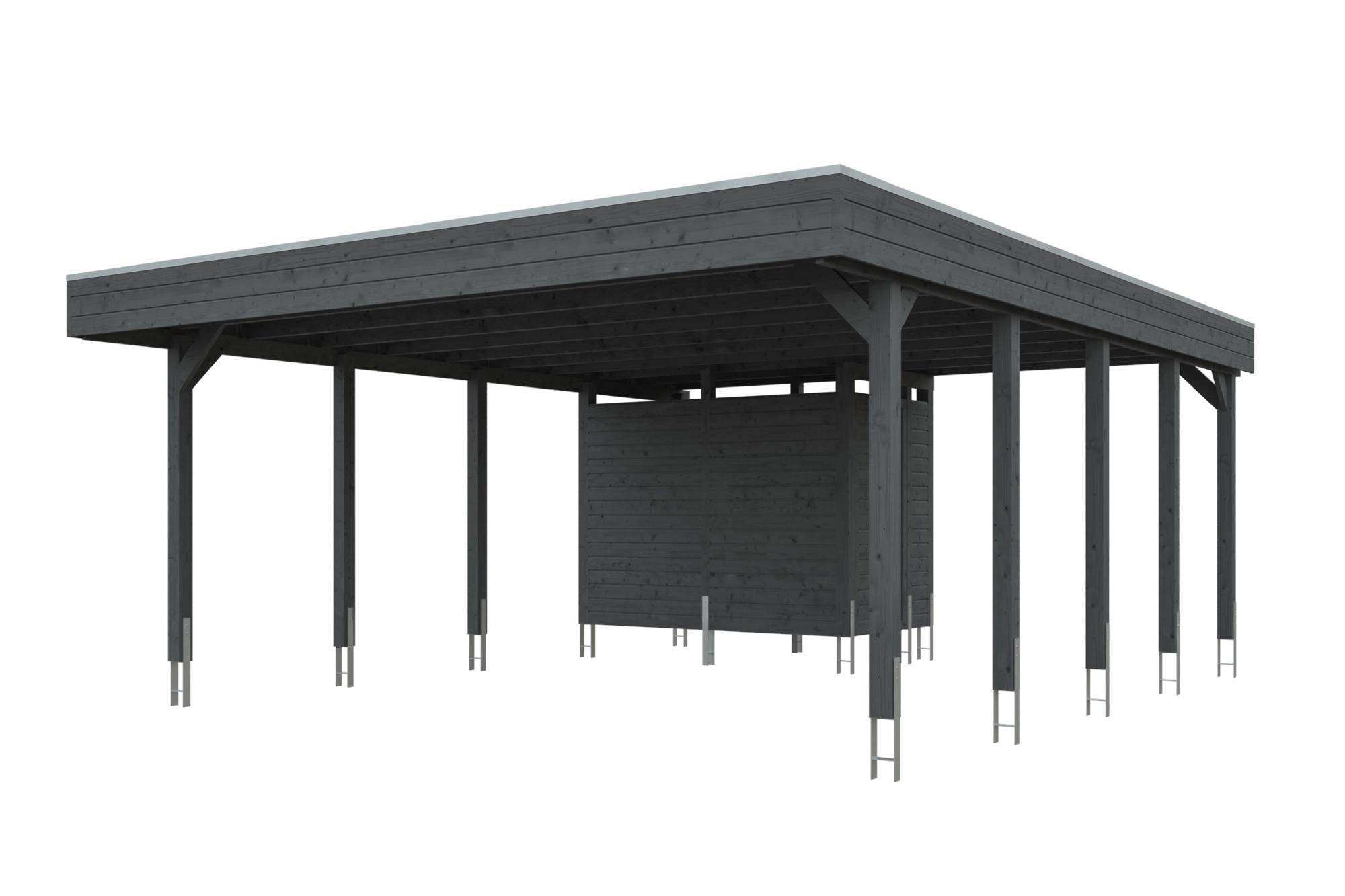 Carport Friesland 546 x 708 cm, mit Stahl-Dachplatten, schiefergrau AI generated – Carport Friesland 546 x 708 cm, mit Stahl-Dachplatten, schiefergrau