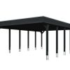 AI generated – Carport Friesland 546 x 860 cm, mit Stahl-Dachplatten, anthrazit