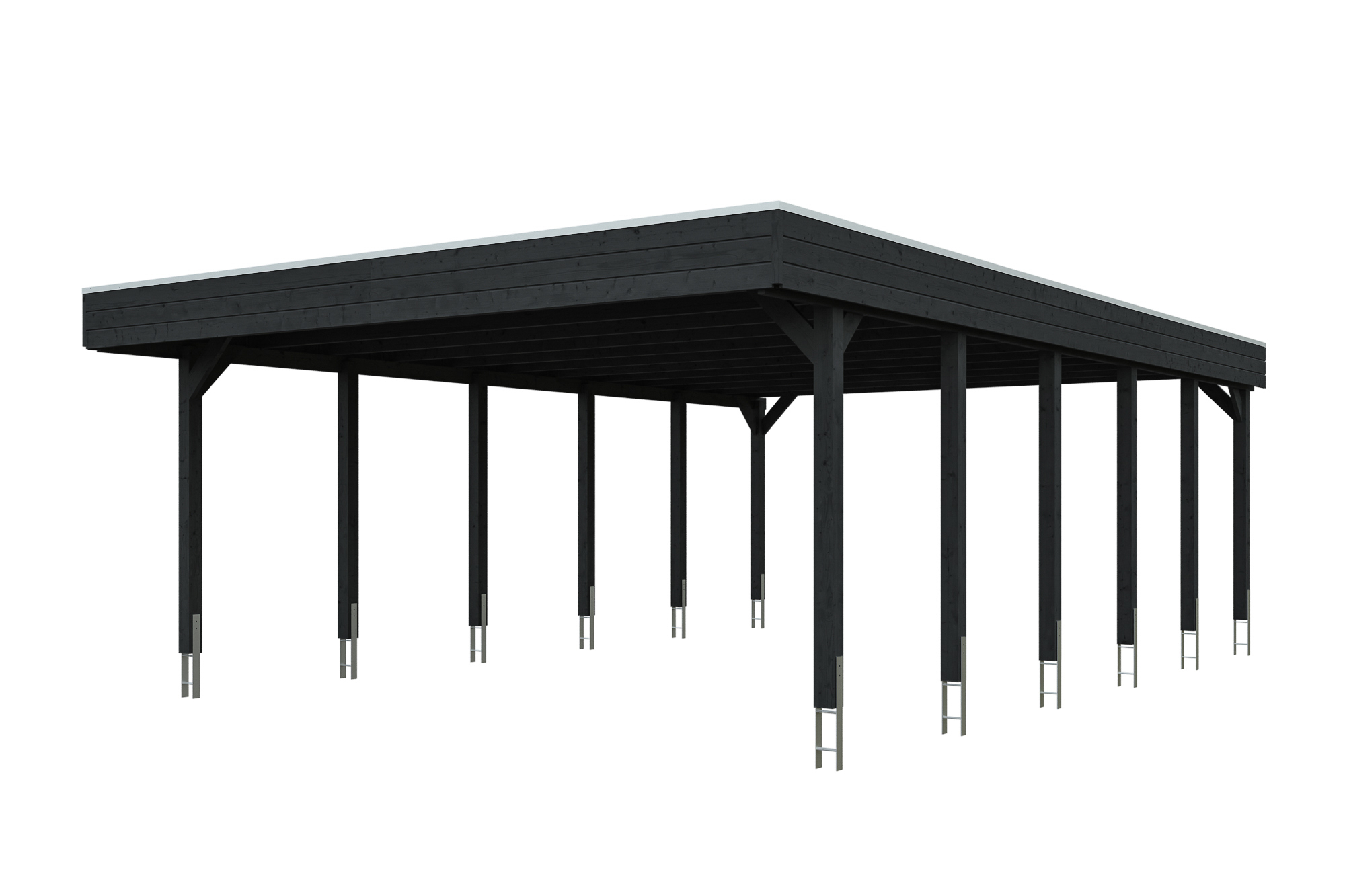 AI generated – Carport Friesland 546 x 860 cm, mit Stahl-Dachplatten, anthrazit