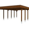 AI generated – Carport Friesland 546 x 860 cm, mit EPDM-Dach, nussbaum