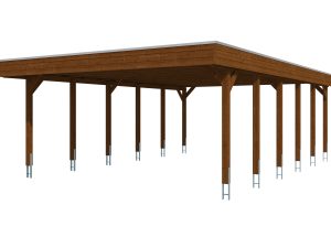 AI generated – Carport Friesland 546 x 860 cm, mit EPDM-Dach, nussbaum