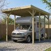 Caravan-Carport Friesland 402 x 555 cm, mit Stahl-Dachplatten, grün imprägniert AI generated – Caravan-Carport Friesland 402 x 555 cm, mit Stahl-Dachplatten, grün imprägniert