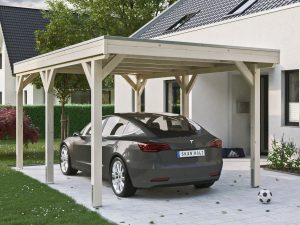 Carport Grunewald 321 x 554 cm mit EPDM-Dach, natur