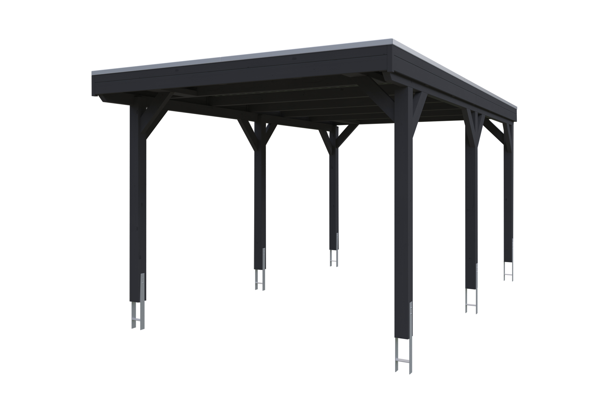 Carport Grunewald 321 x 554 cm mit Aluminiumdach, anthrazit