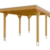Carport Grunewald 321 x 554 cm mit Aluminiumdach, eiche hell