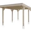 Carport Grunewald 321 x 554 cm mit Aluminiumdach, natur
