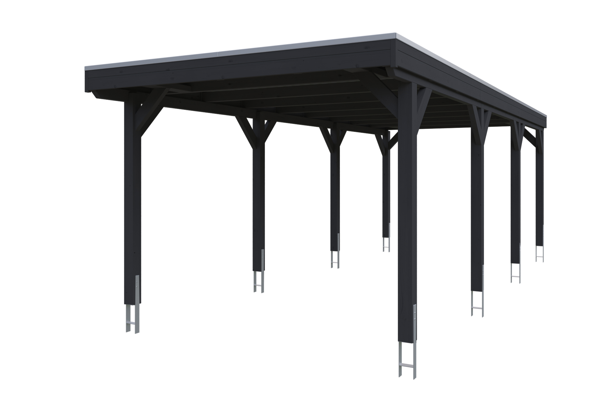 Carport Grunewald 321 x 796 cm mit Aluminiumdach, anthrazit
