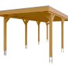 Carport Grunewald 321 x 796 cm mit Aluminiumdach, eiche hell