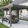 Carport Grunewald 321 x 796 cm mit EPDM-Dach, schiefergrau