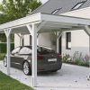 Carport Grunewald 321 x 796 cm mit Aluminiumdach, weiß