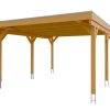 Carport Grunewald 427 x 554 cm mit Aluminiumdach, eiche hell
