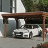 Carport Grunewald 427 x 554 cm mit EPDM-Dach, nussbaum