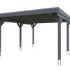 Carport Grunewald 427 x 554 cm mit Aluminiumdach, schiefergrau