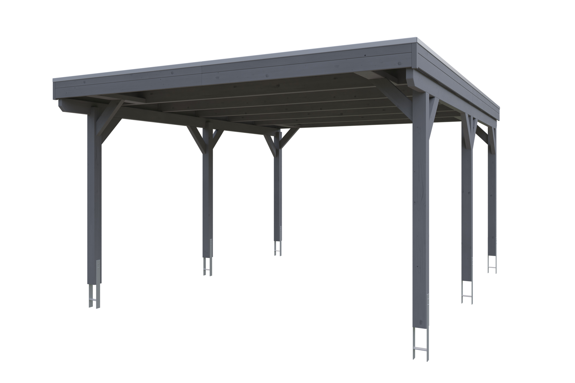 Carport Grunewald 427 x 554 cm mit Aluminiumdach, schiefergrau