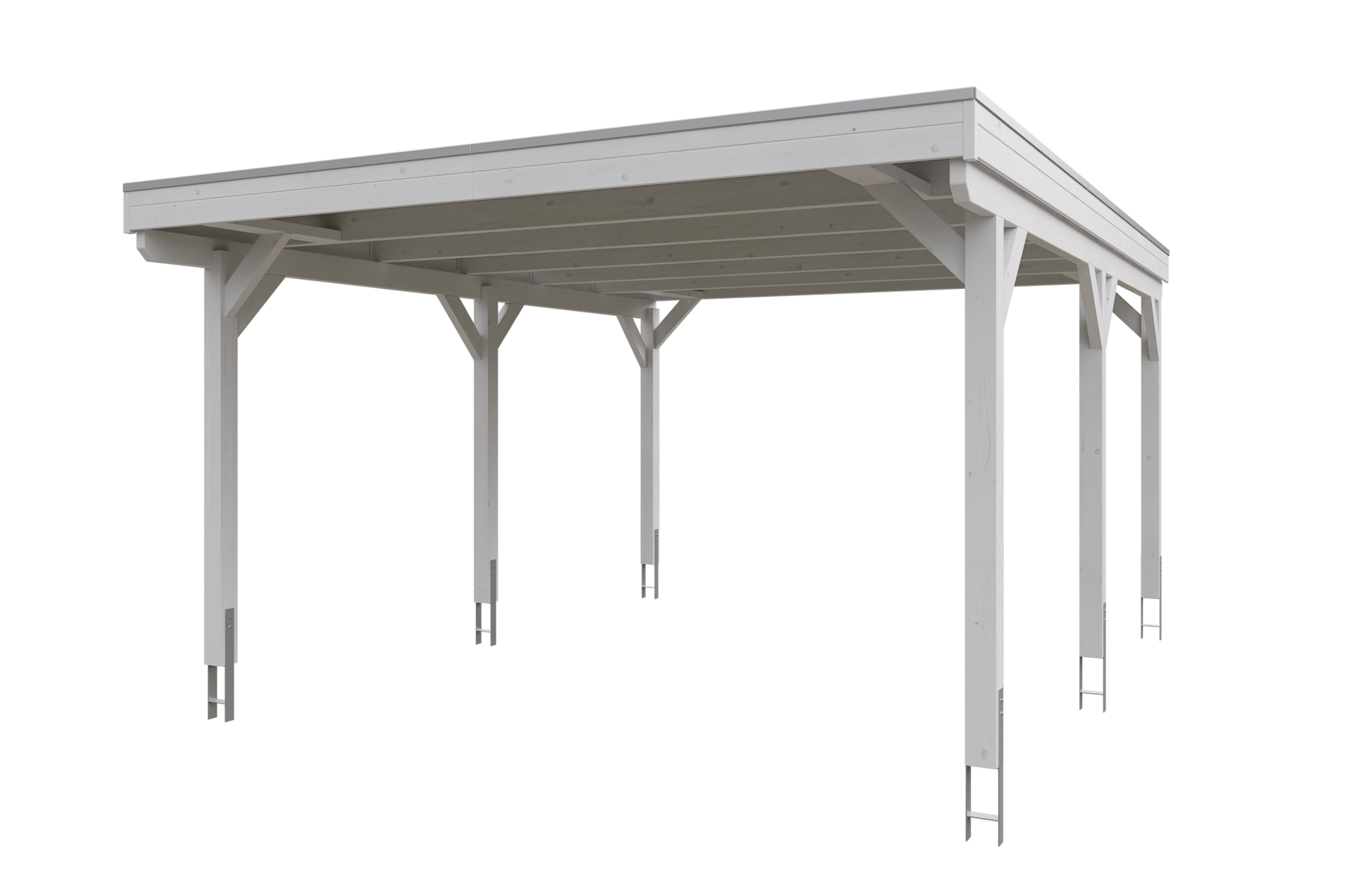 Carport Grunewald 427 x 554 cm mit Aluminiumdach, weiß