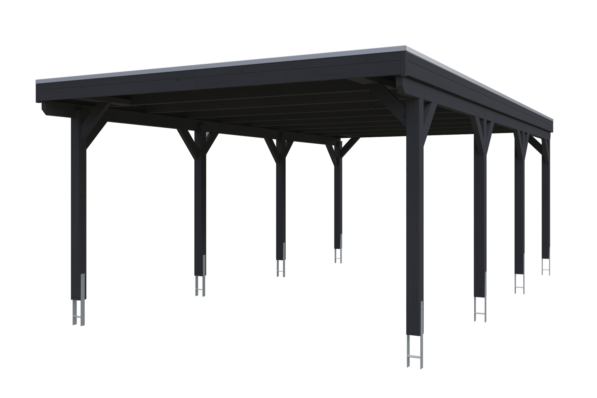 Carport Grunewald 427 x 796 cm mit Aluminiumdach, anthrazit