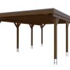 Carport Grunewald 427 x 796 cm mit Aluminiumdach, nussbaum