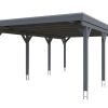 Carport Grunewald 427 x 796 cm mit Aluminiumdach, schiefergrau