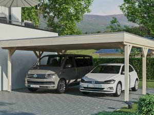 Carport Grunewald 622 x 554 cm mit EPDM-Dach, natur