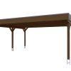 Carport Grunewald 622 x 554 cm mit Aluminiumdach, nussbaum