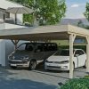 Carport Grunewald 622 x 796 cm mit EPDM-Dach, natur