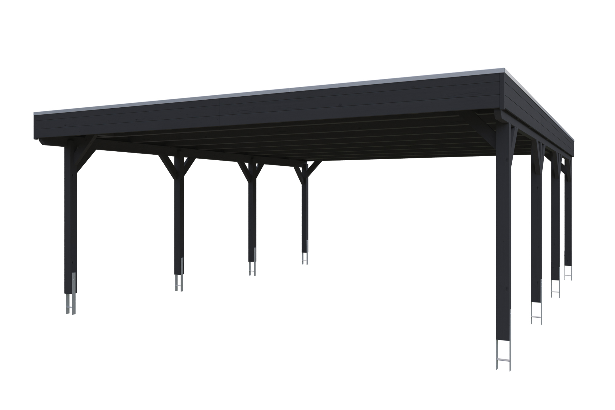 Carport Grunewald 622 x 796 cm mit Aluminiumdach, anthrazit