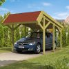 Carport Harz 321 x 560 cm mit roten Schindeln