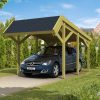 Carport Harz 321 x 560 cm mit schwarzen Schindeln