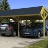 Carport Harz 624 x 560 cm mit schwarzen Schindeln