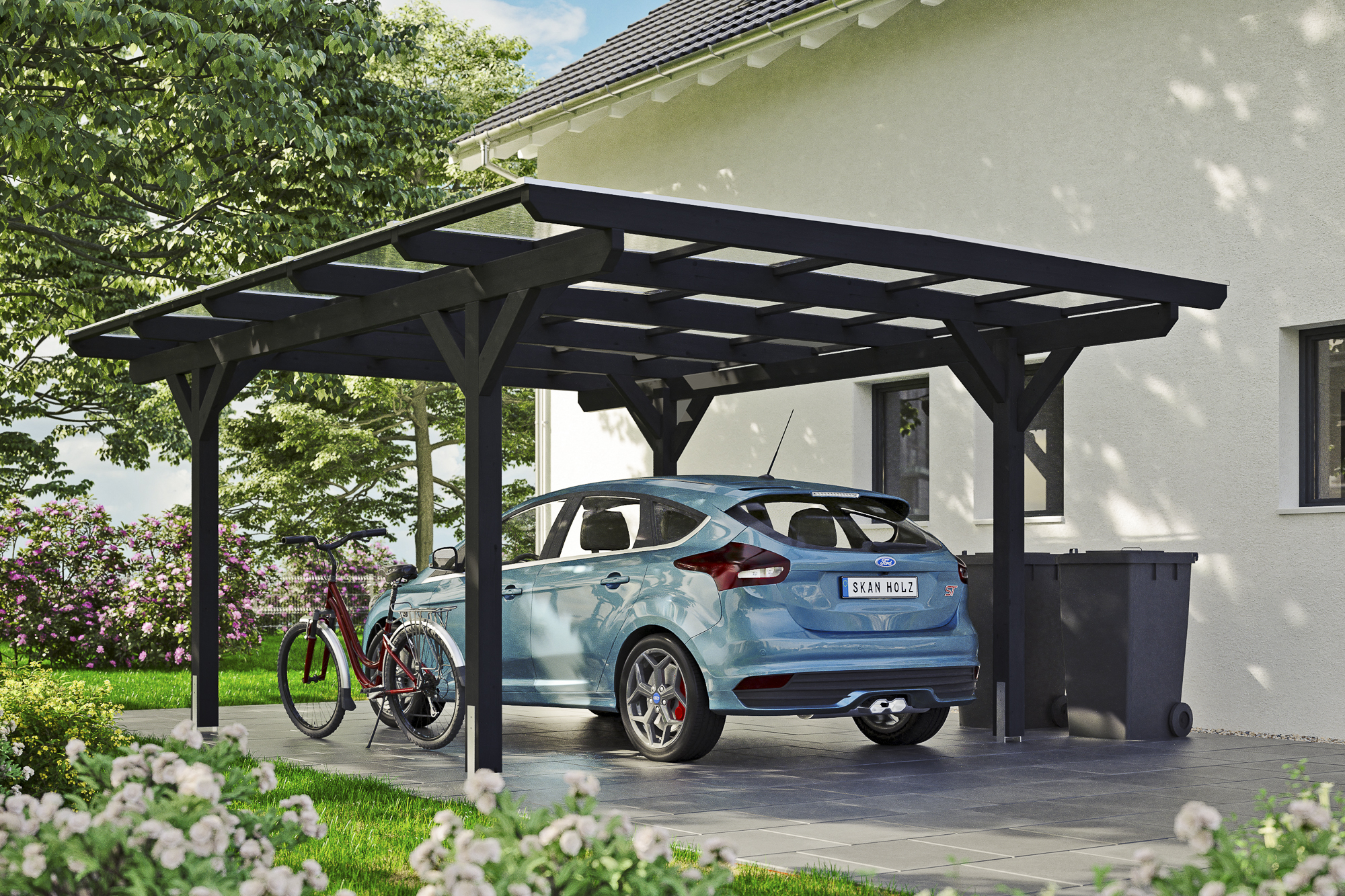 Carport Odenwald 428 x 541 cm, anthrazit