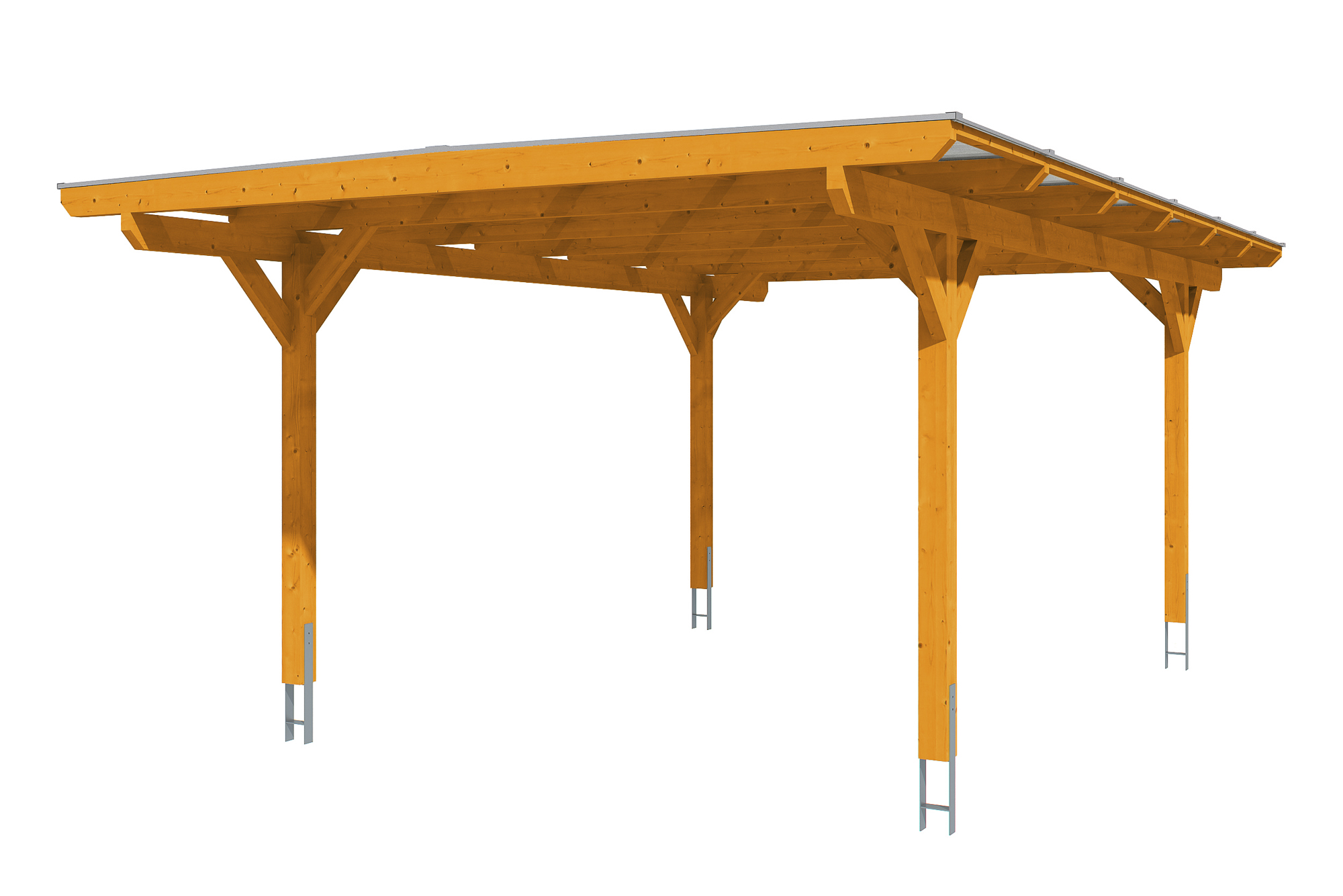 Carport Odenwald 428 x 648 cm, eiche hell