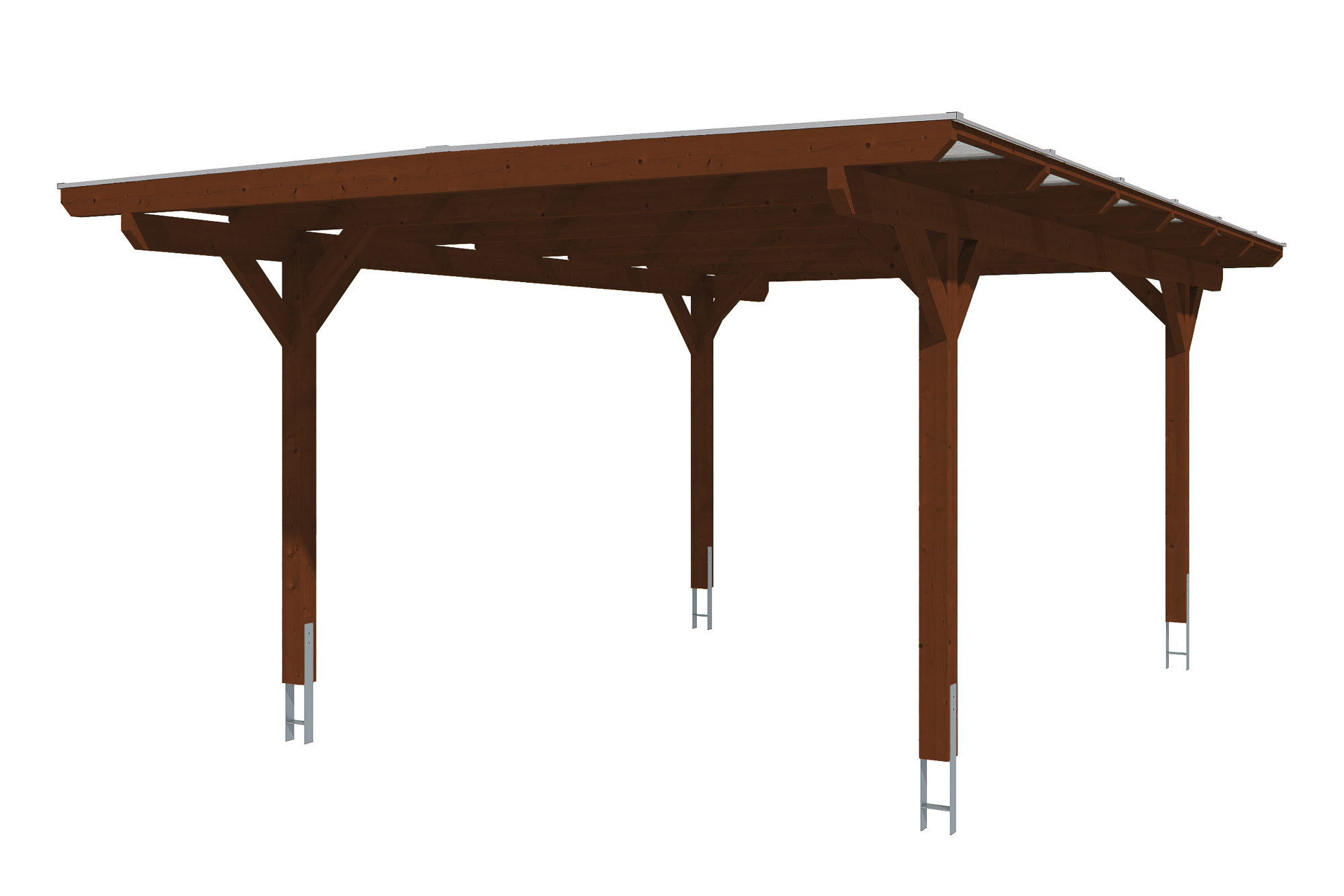 Carport Odenwald 428 x 648 cm, nussbaum