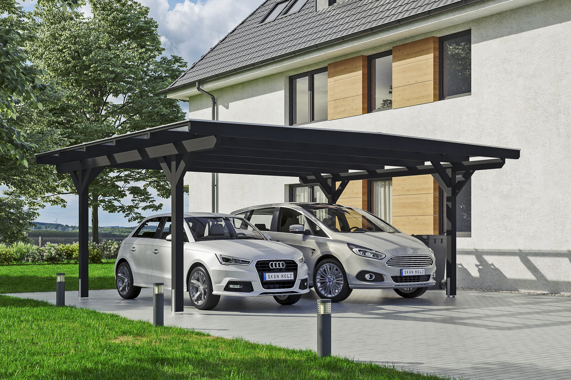 Carport Odenwald 640 x 541 cm, anthrazit