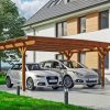 Carport Odenwald 640 x 541 cm, nussbaum