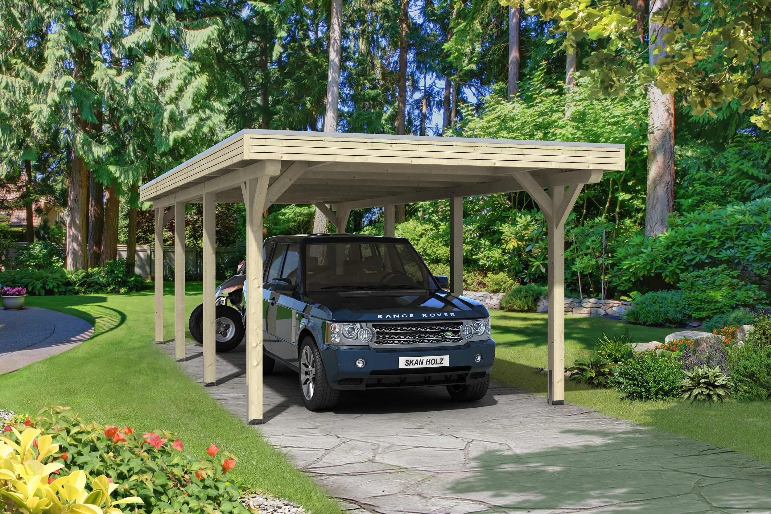 Carport Spessart 355 x 846 cm, natur