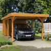 Carport Spessart 355 x 846 cm mit Abstellraum, eiche hell