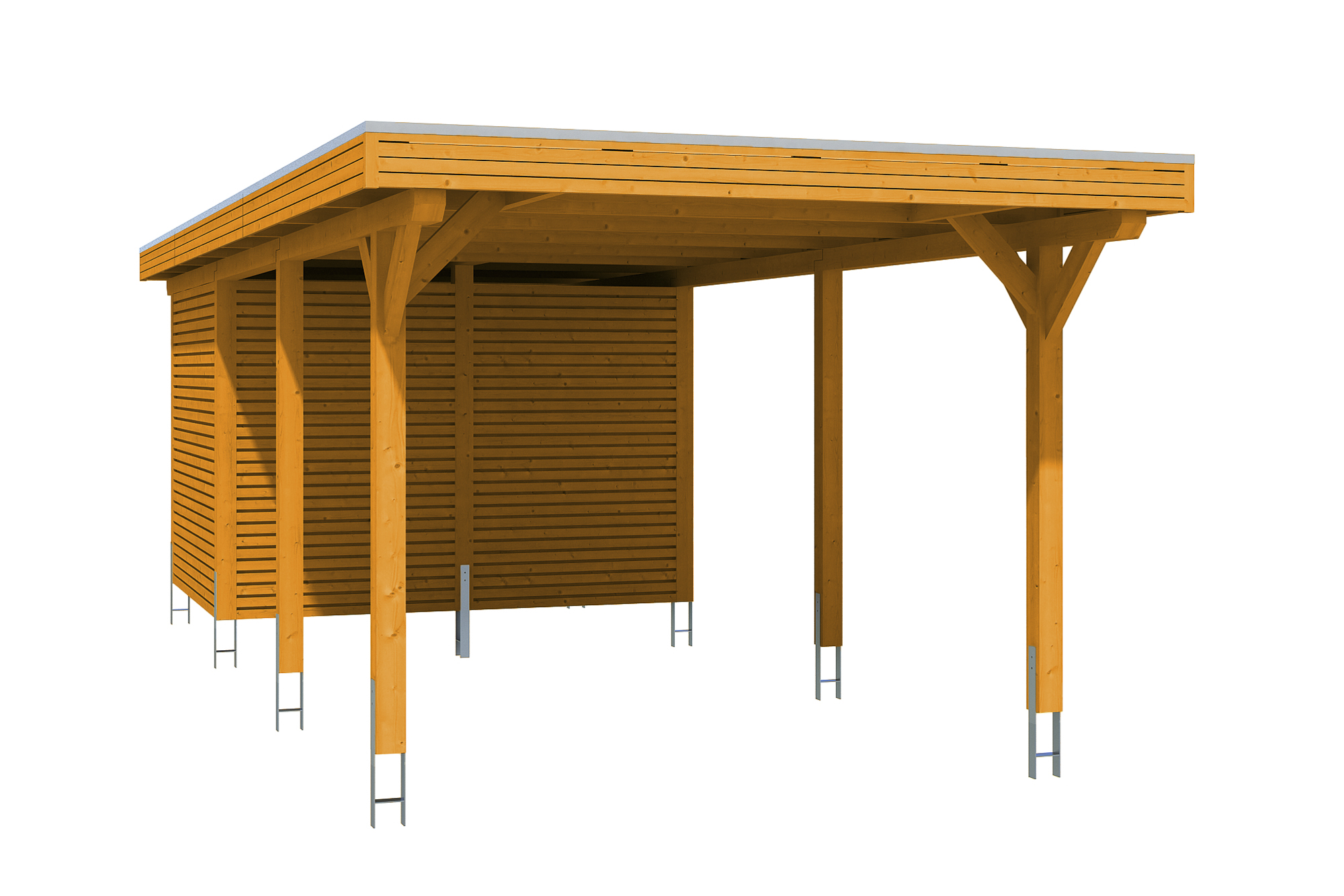 Carport Spessart 355 x 846 cm, eiche hell