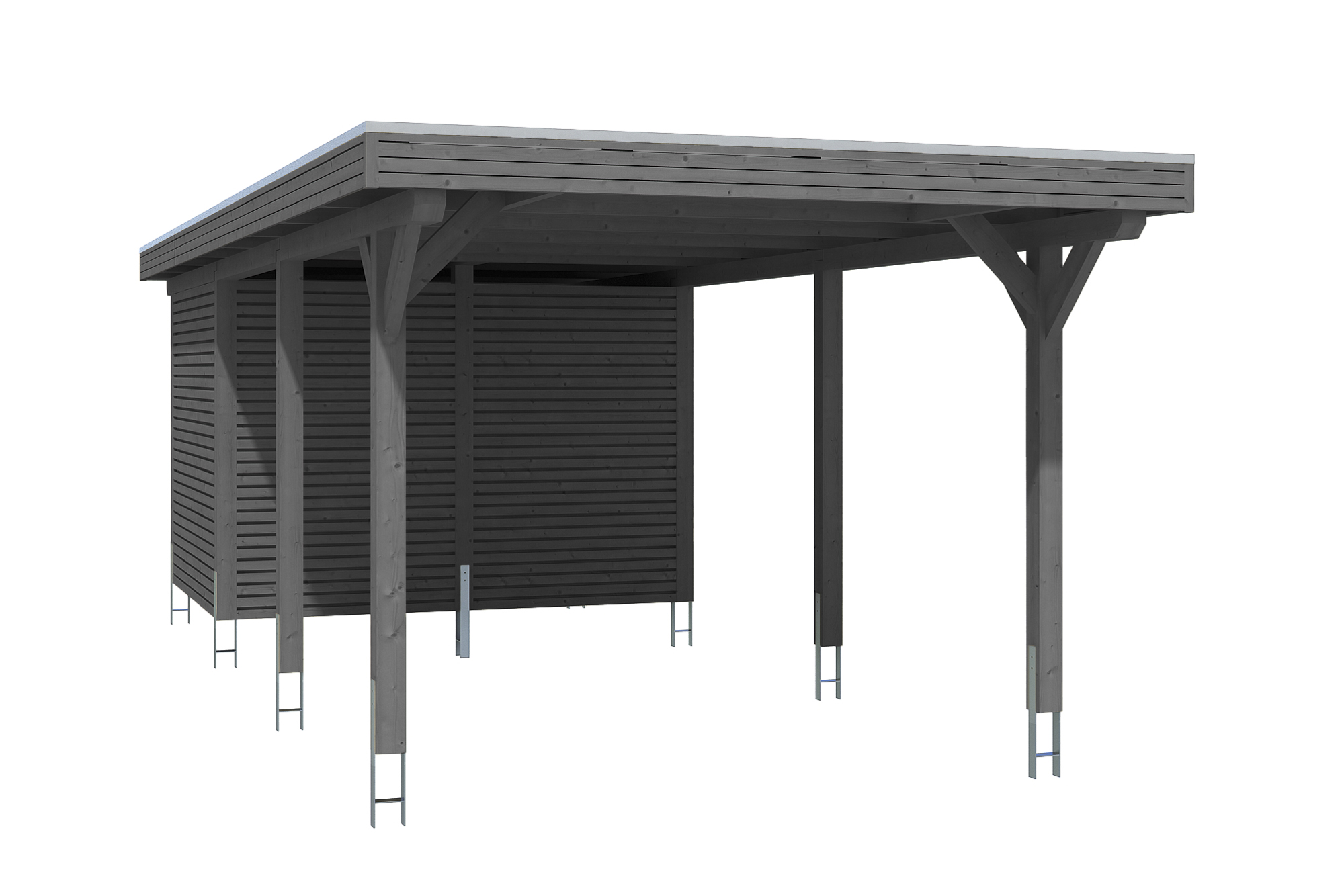 Carport Spessart 355 x 846 cm, schiefergrau