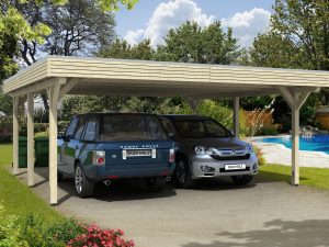 Carport Spessart 611 x 604 cm, natur