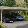Carport Spessart 611 x 846 cm mit Abstellraum, natur