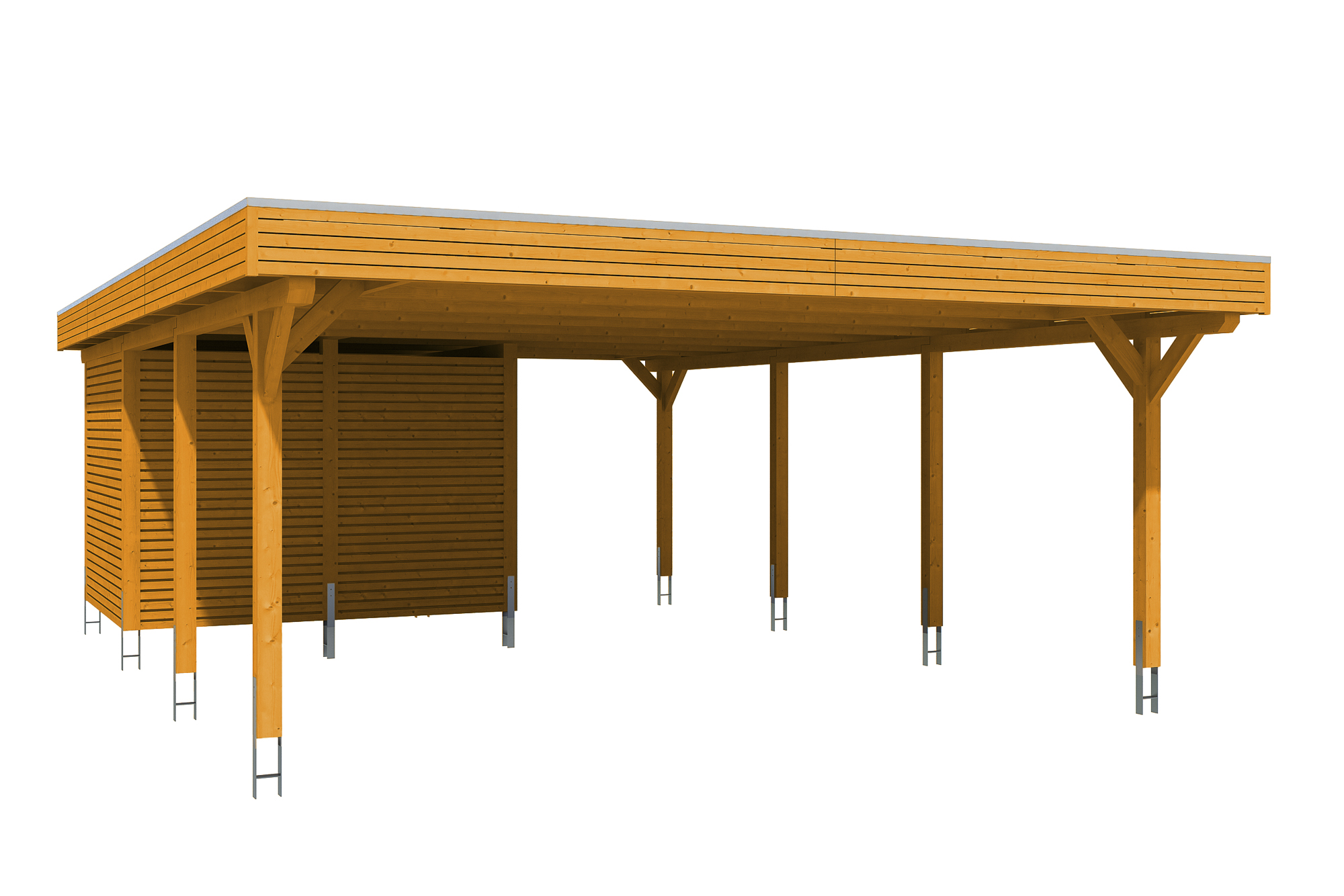 Carport Spessart 611 x 846 cm, eiche hell