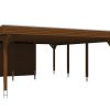Carport Spessart 611 x 846 cm, nussbaum