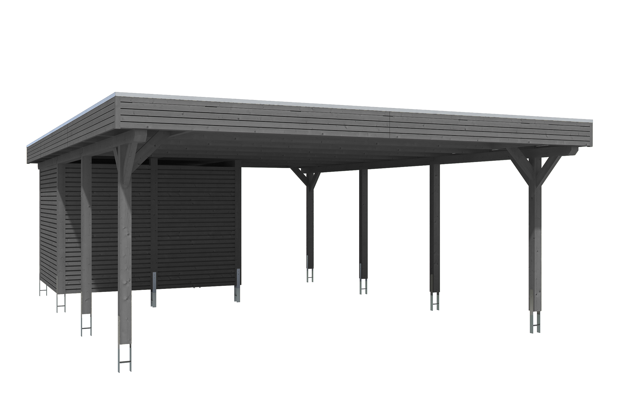 Carport Spessart 611 x 846 cm, schiefergrau