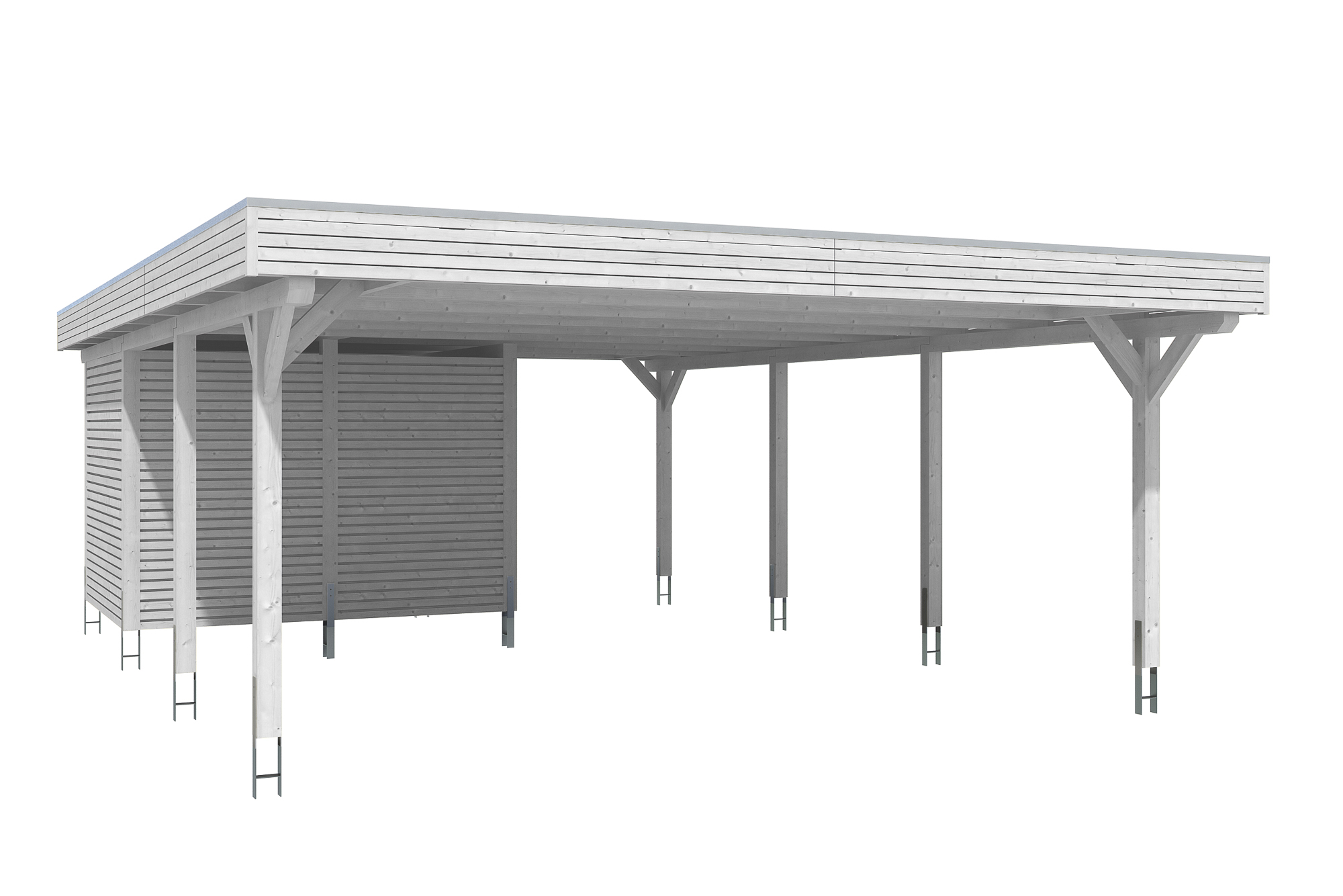 Carport Spessart 611 x 846 cm, weiß