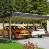 Carport Spreewald 585 x 589 cm mit Aluminiumdach, schwarze Blende